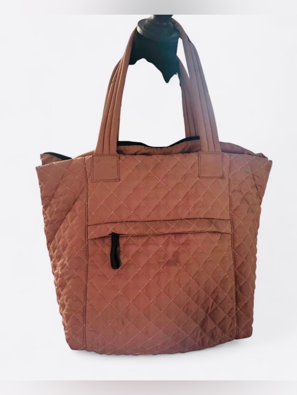 Free Country Quilted Puffer Tote Diaper Bag Pink Large Travel Mom Bag - Picture 2 of 4